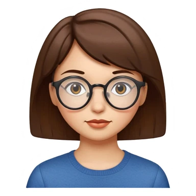 female short hair and round glasses sticker