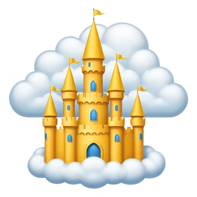 cloud yellow castle sticker