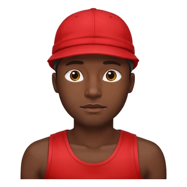 black guy with cap and red tank top sticker