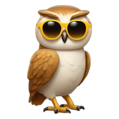 Owl with sunglasses  sticker