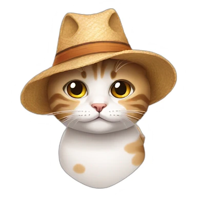 a cat whit a borrito hat sticker