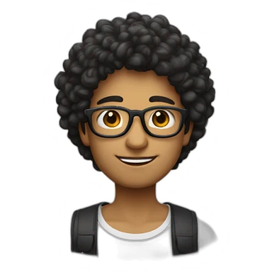 chico con lentes y pelo negro peinado para el costado izquierdo blanco y joven  sticker