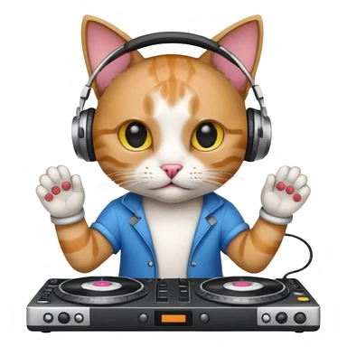 A cat as a dj sticker