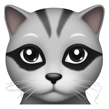 black cat with a black lip and a white lip sticker