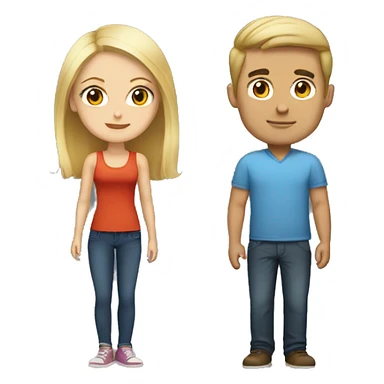 Blonde tall guy and a short brunett girl sticker