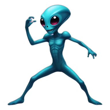 Dancing alien sticker