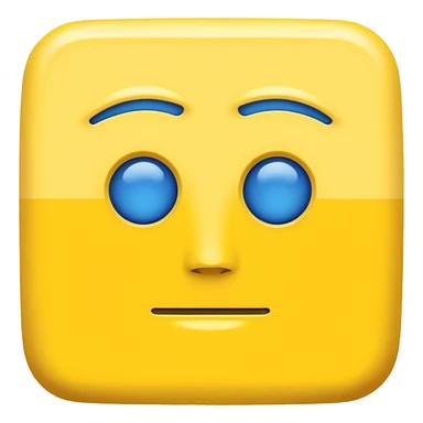 square with yellow body and square blue face sticker