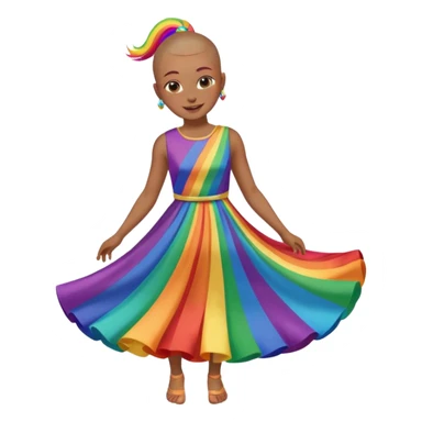 rainbow girl with side of head shaved sticker