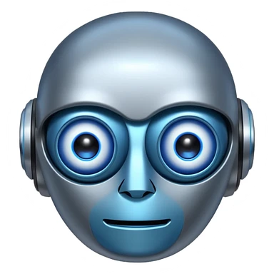 friendly robot face sticker