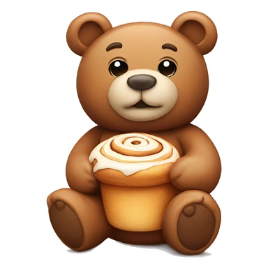 teddy bear with cinnamon roll sticker