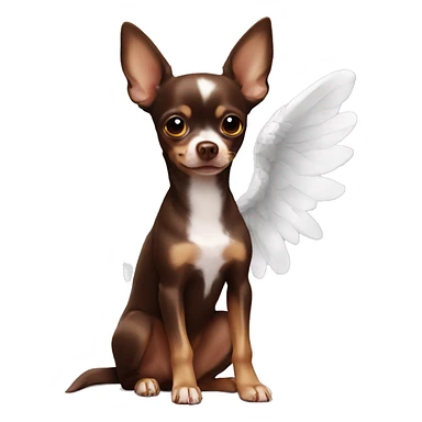 Chocolate Brown chihuahua with angel wings  sticker