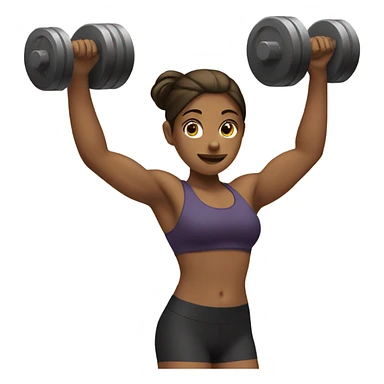 girl lifting weights sticker