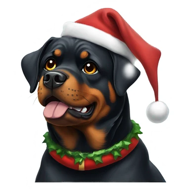 Rottweiler as Santa  sticker