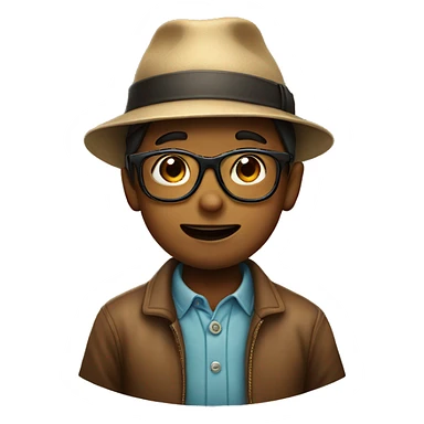 boy in hat with glasses biting his lip sticker