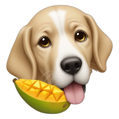 dog sucking mango sticker