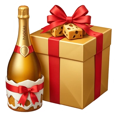 pacco natalizio panettone più spumante sticker