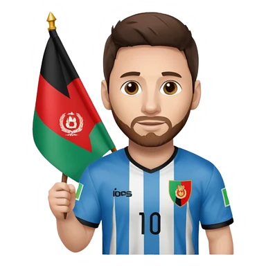 Messi mit Afganistan flagge sticker