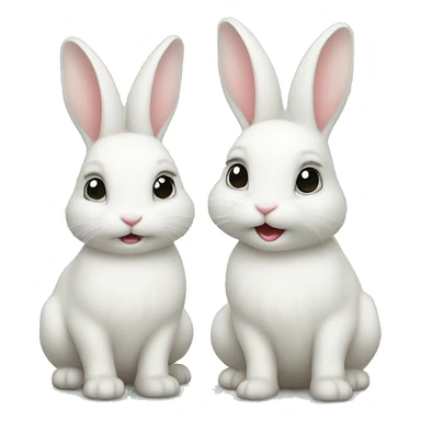 Two little white bunnies sticker