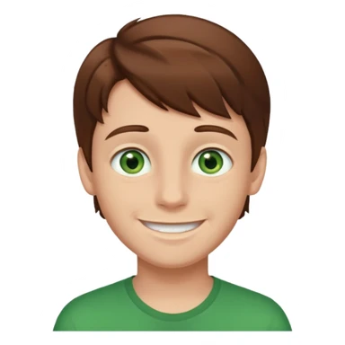 boy with brown hair and green eyes sticker