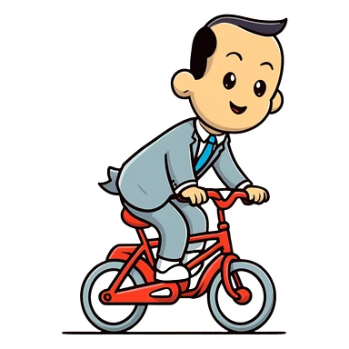 Pee-wee Herman on a red bicycle sticker