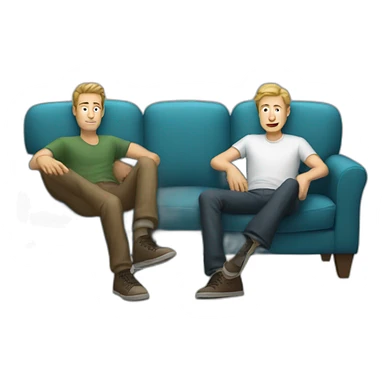 three white guys on the couch sticker
