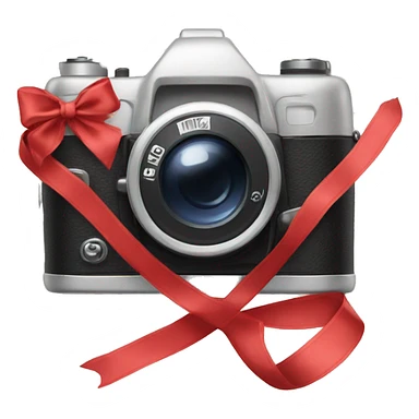Camera with ribbon sticker