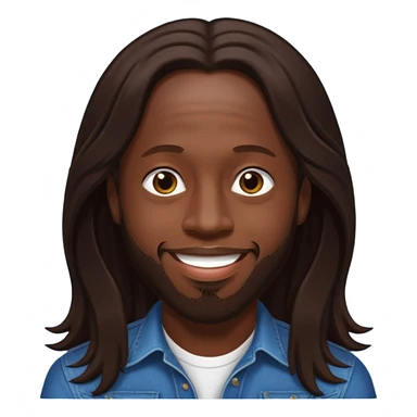 Wyclef Jean with dark brown long hair sticker