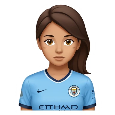 brunette girl in manchester city jersey sticker