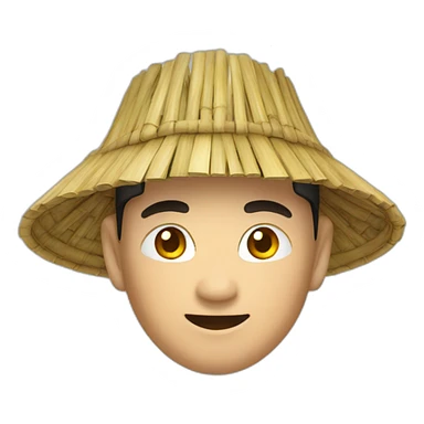 chinese man in bamboo hat sticker