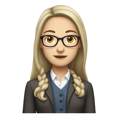 brunette long hair white skin english teacher sticker