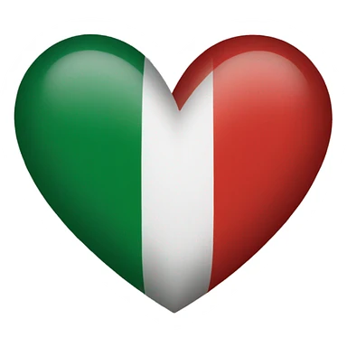 heart as italy flag simple sticker