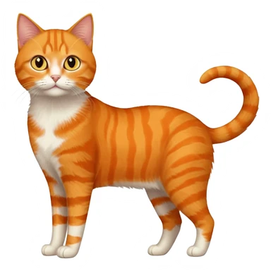 full body orange domestic shorthair slim cat with yellow/orange eyes  sticker