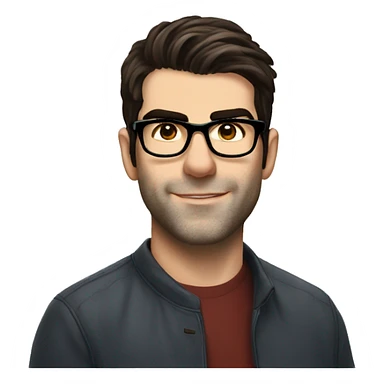 Zachary Quinto with glasses small head short hair oval head sticker