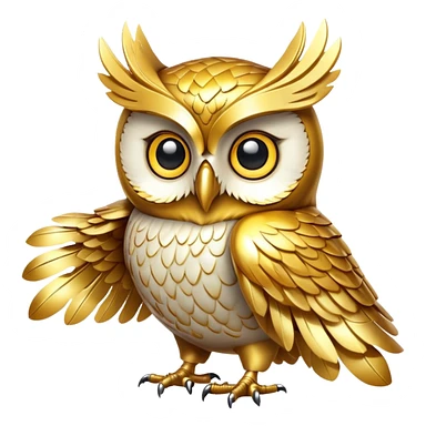 golden owl with shiny feathers sticker