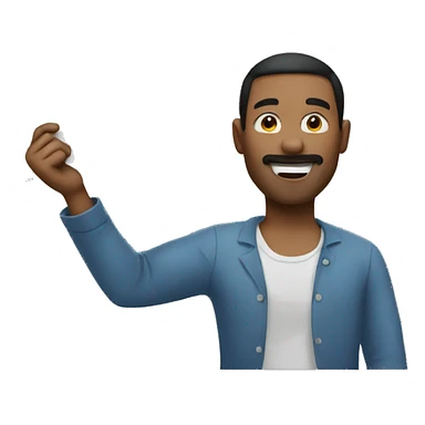 man holding sign sticker