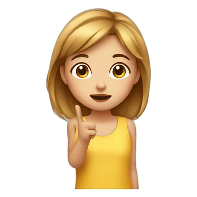 Girl giving flying kiss with hand sticker