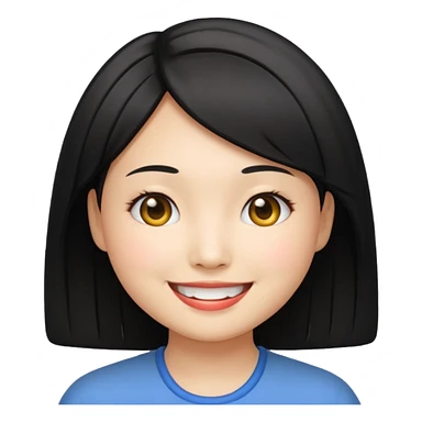 an Asian with a smiley bobbed hair
Woman sticker