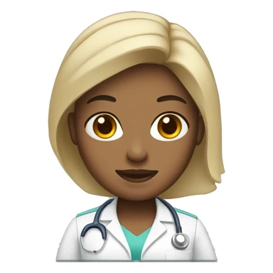 nurse with straight hair light skin sticker
