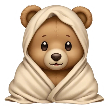 teddy bear cozy in blanket facetime call sticker