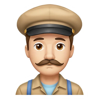 Sad gay man with mustacha and miki hat sticker