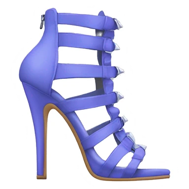 Realistic front facing position of periwinkle Gladiator spike high heel shoes. sticker