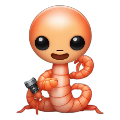 Shrimp holding lightsaber sticker