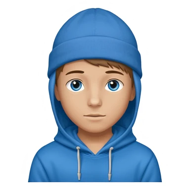 handsome and young teen pinterest boy good at fashion. popular among 'that brat girl', wearing hoodieand beanie with blue eye   sticker