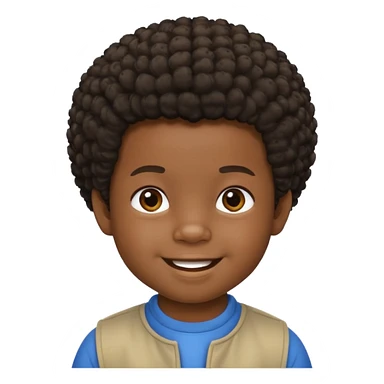 African toddler boy  with short Afro hair sticker