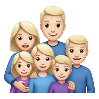 Pale skin family of 6 sticker