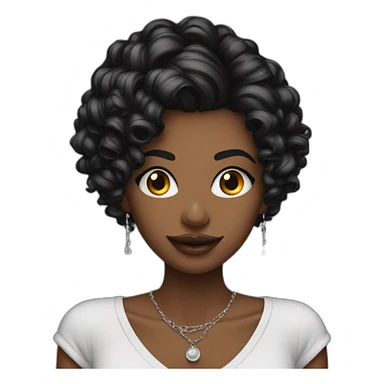 mulher branca cabelo curto preto com piercings sticker