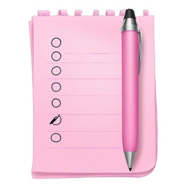 Light pink to do list with pen sticker