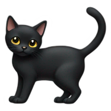 short-tail-all-black-cat-body sticker