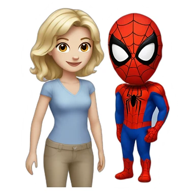 Lady di with spiderman sticker
