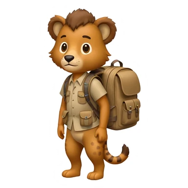  Safari Animal with Backpack  sticker